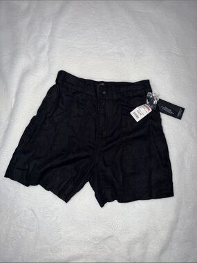 Classic Black Flat-Front Women's Shorts
